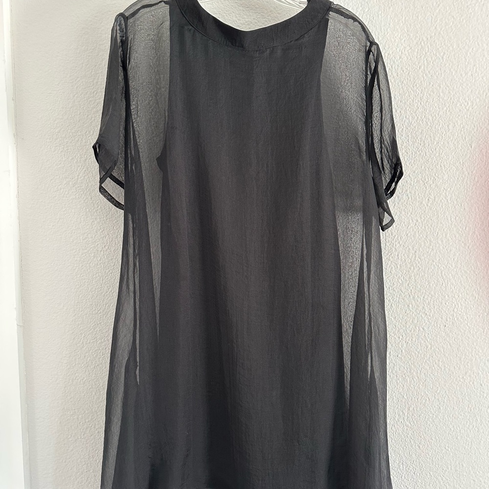 Women's black silk dress